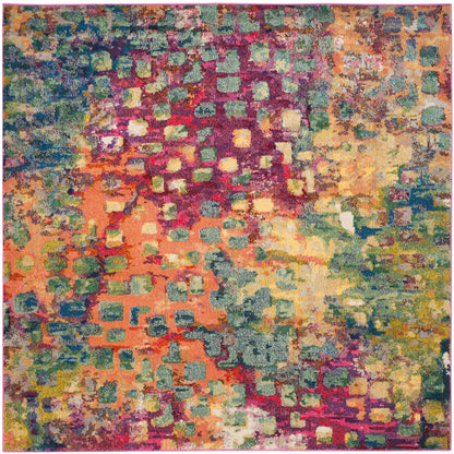 Tapis SAFAVIEH Monaco Panna Boho Abstrait Moderne Aquarelle