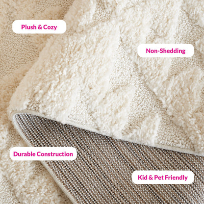 Tapis SAFAVIEH marocain à franges et poils longs Delores, épaisseur 5 cm