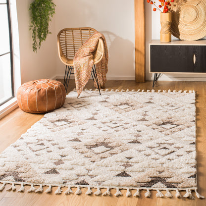 Tapis SAFAVIEH marocain à franges et poils longs Delores, épaisseur 5 cm