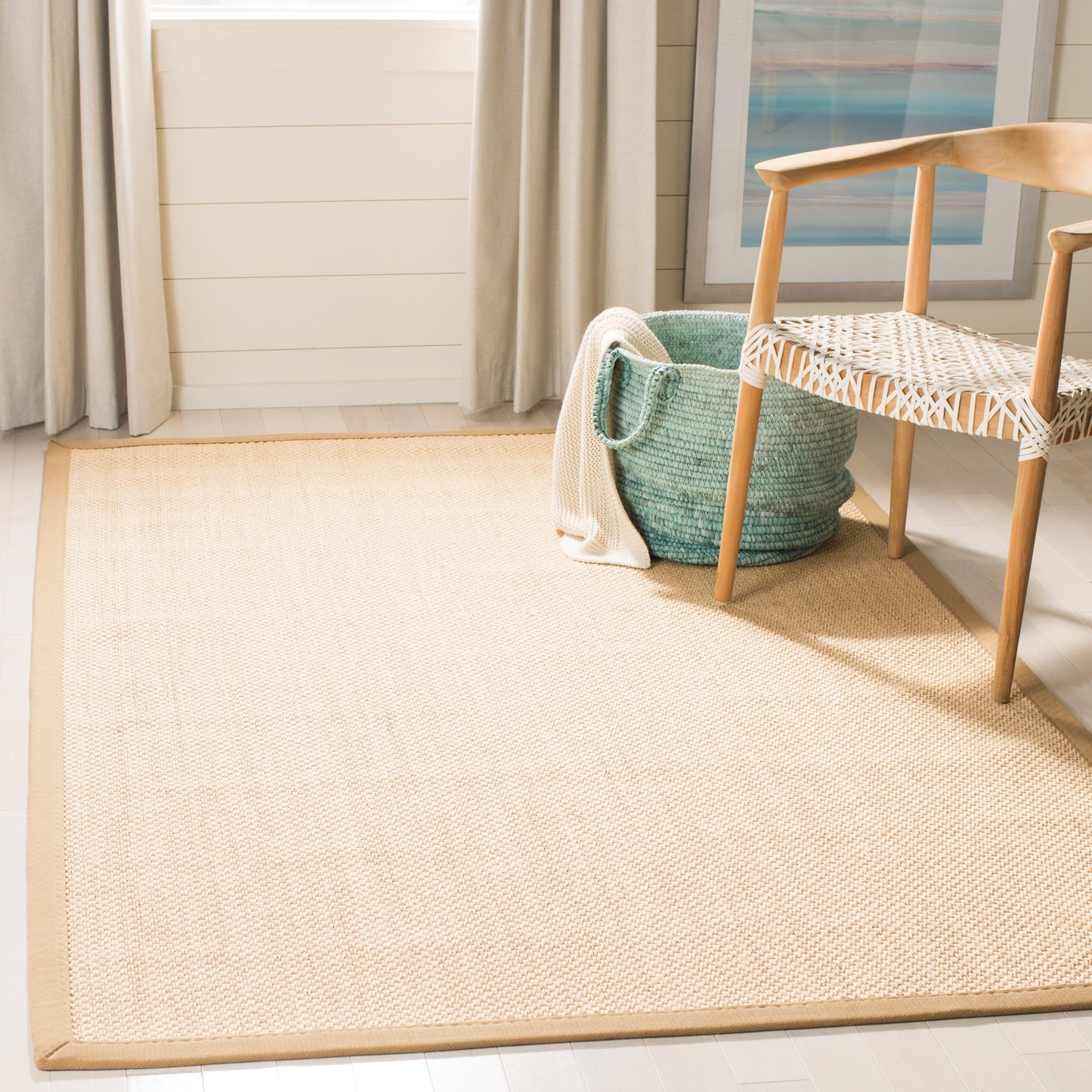 Tapis en sisal SAFAVIEH Venus en fibre naturelle, bordure décontractée