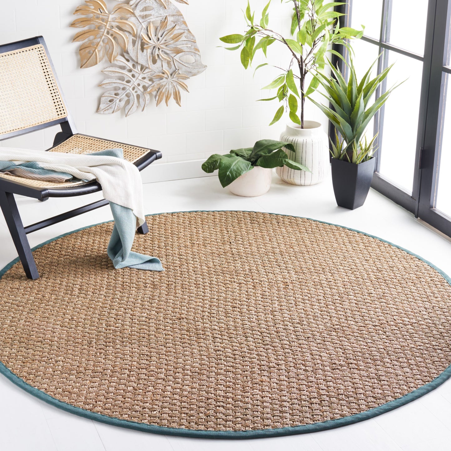 Tapis SAFAVIEH en fibres naturelles Zymryd tissées en jonc de mer