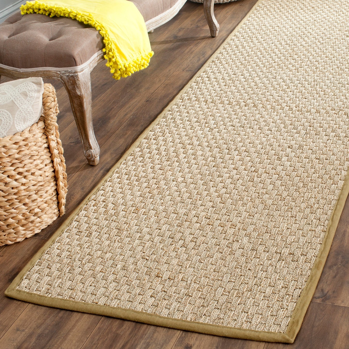 Tapis SAFAVIEH en fibres naturelles Zymryd à motif vannerie en jonc de mer