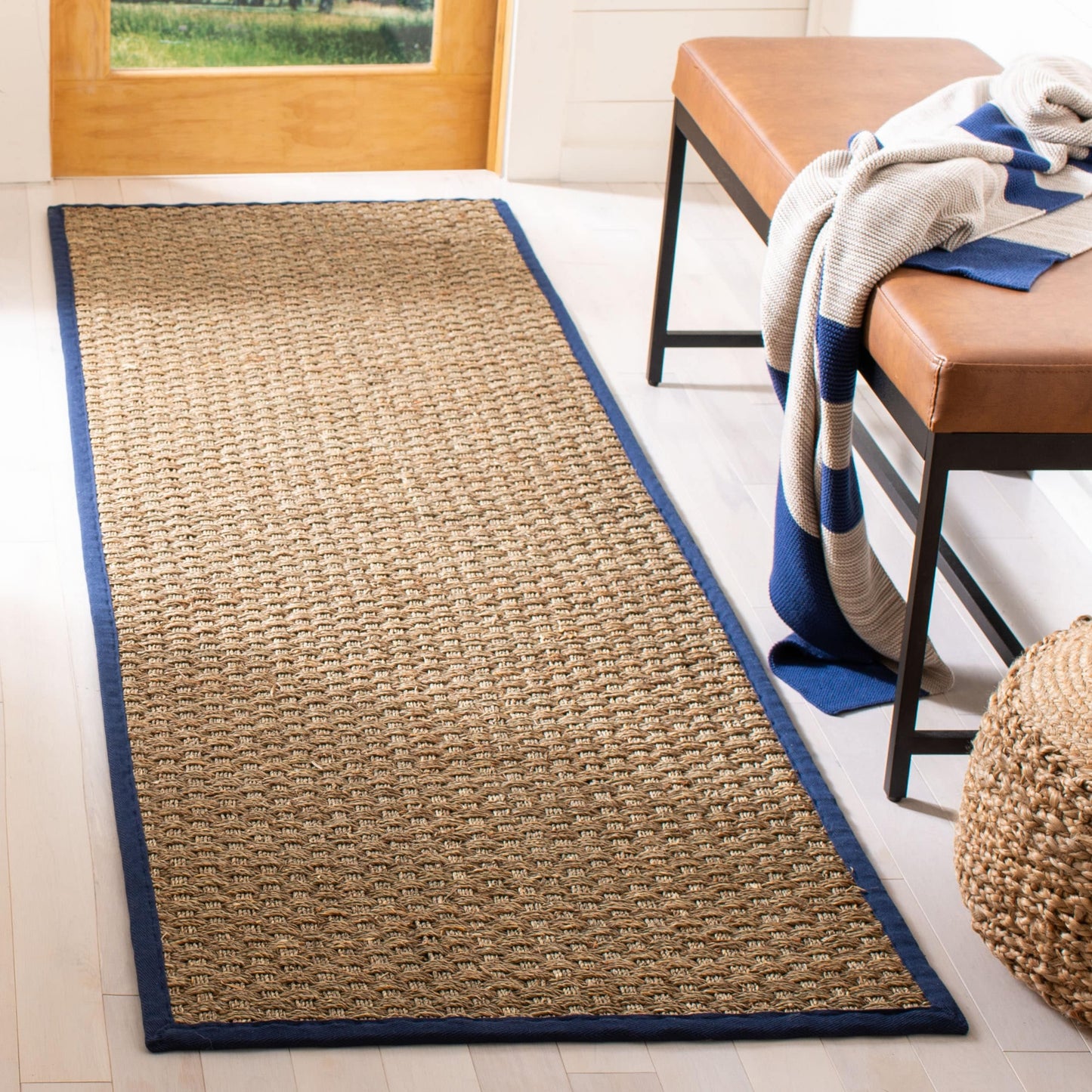 Tapis SAFAVIEH en fibres naturelles Zymryd à motif vannerie en jonc de mer