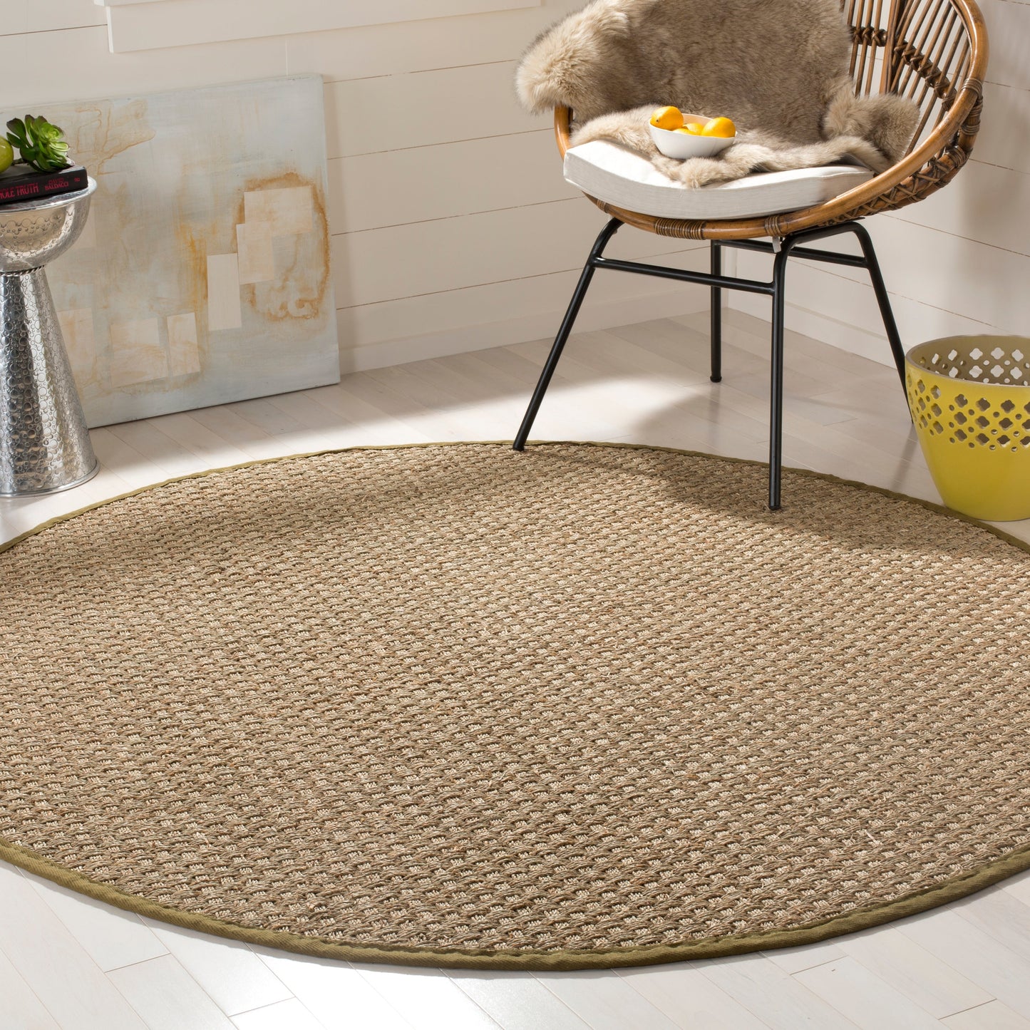 Tapis SAFAVIEH en fibres naturelles Zymryd tissées en jonc de mer