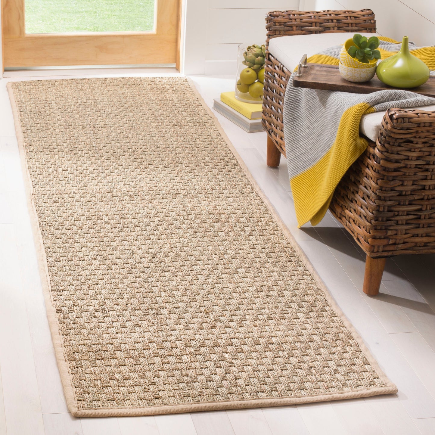 Tapis SAFAVIEH en fibres naturelles Zymryd à motif vannerie en jonc de mer