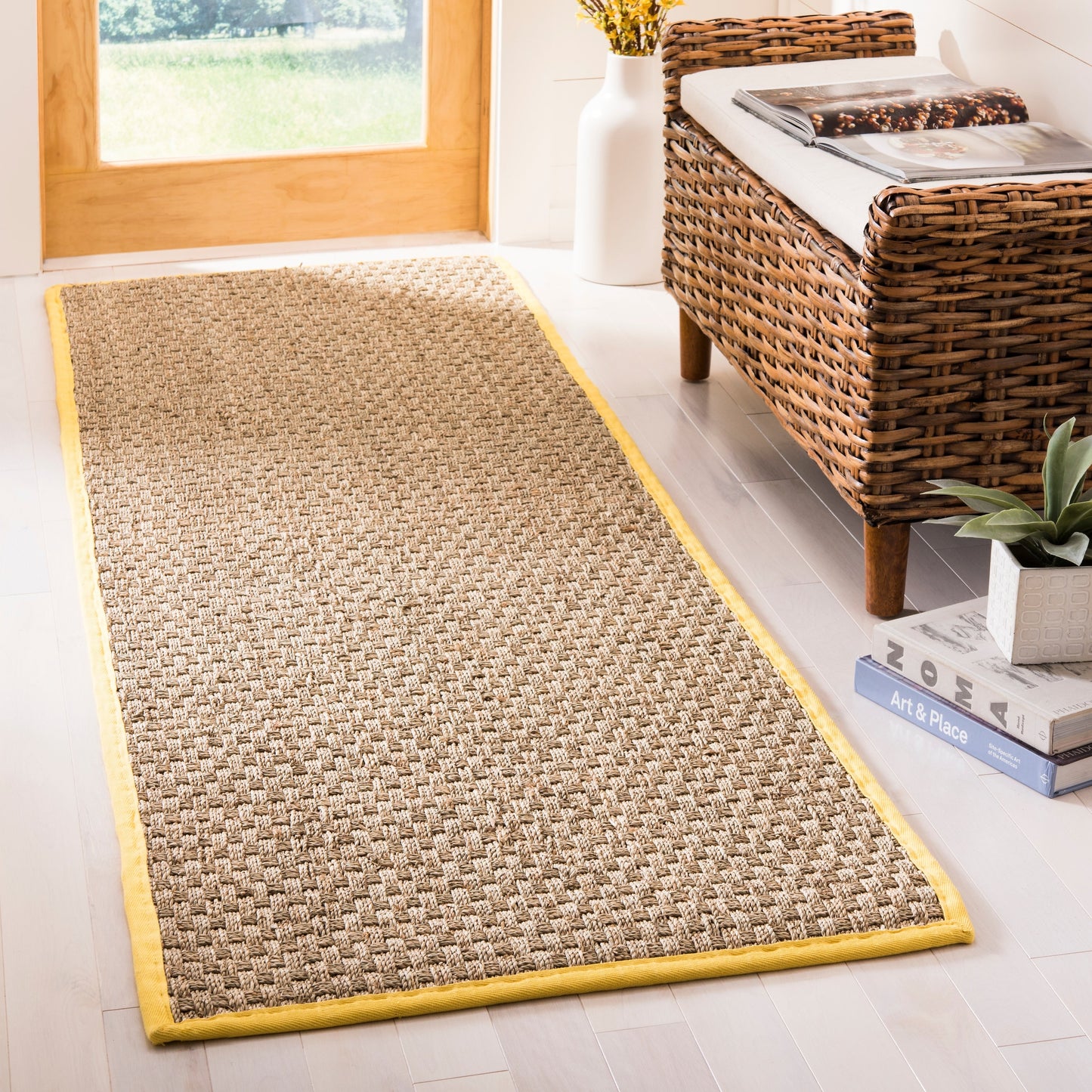 Tapis SAFAVIEH en fibres naturelles Zymryd tissées en jonc de mer