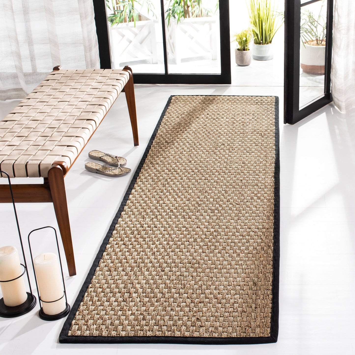 Tapis SAFAVIEH en fibres naturelles Zymryd à motif vannerie en jonc de mer