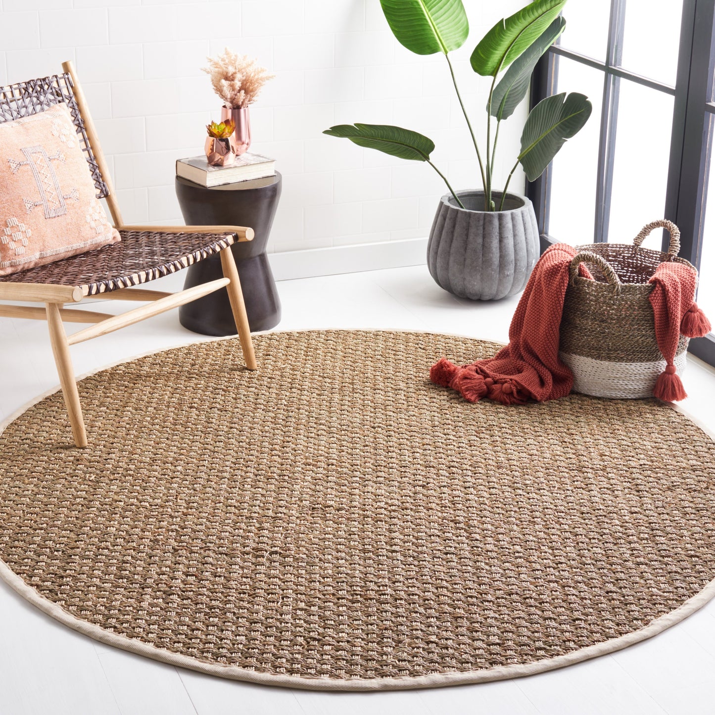 Tapis SAFAVIEH en fibres naturelles Zymryd tissées en jonc de mer