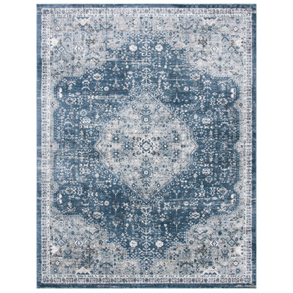 Tapis oriental traditionnel SAFAVIEH Oregon Hildegarde bleu marine/ivoire