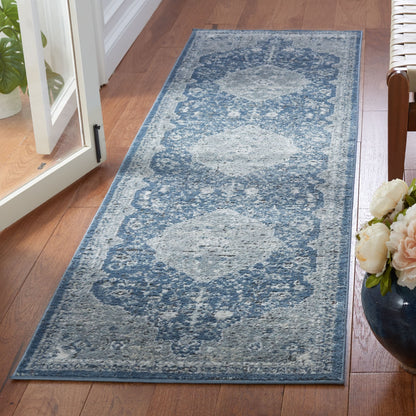 Tapis oriental traditionnel SAFAVIEH Oregon Hildegarde bleu marine/ivoire