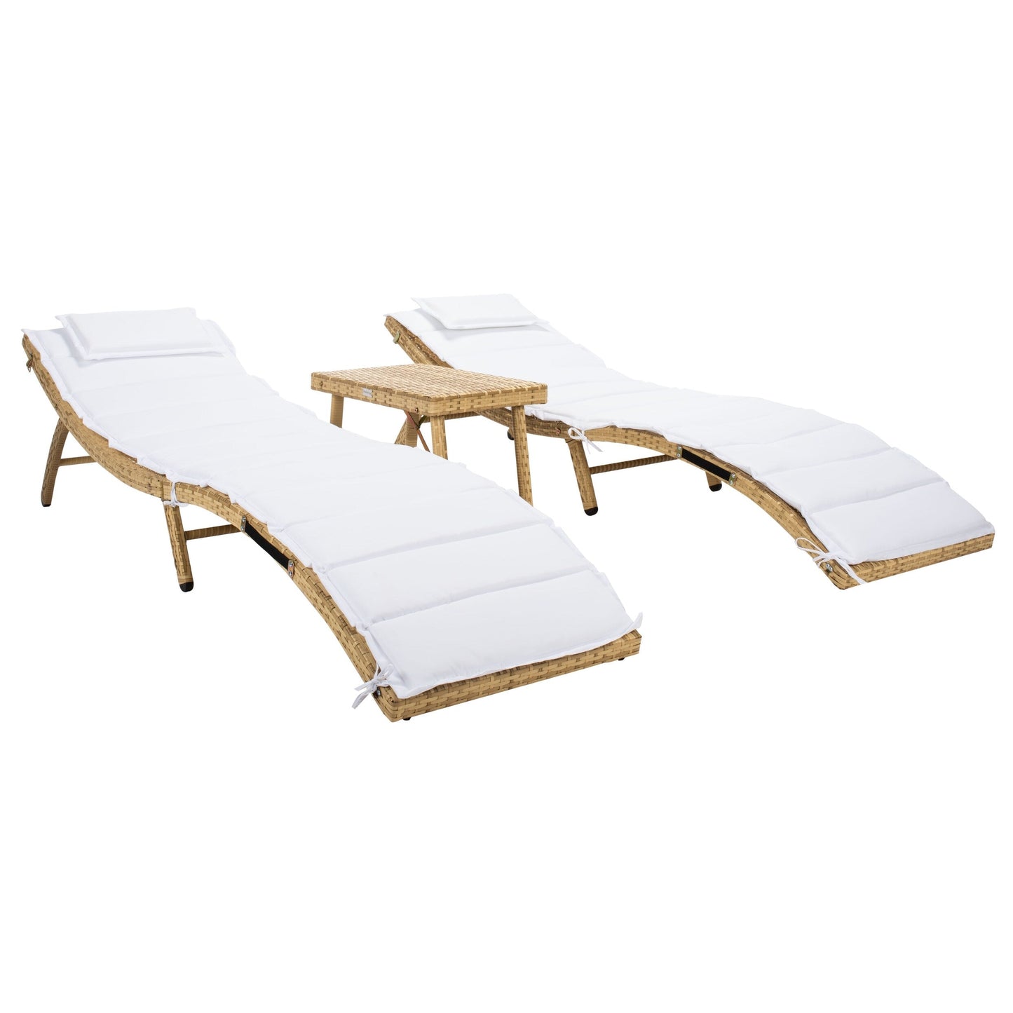 Ensemble de bain de soleil 3 pièces SAFAVIEH Outdoor Blaguna - 83 cm (L) x 20 cm (P) x 24 cm (H)
