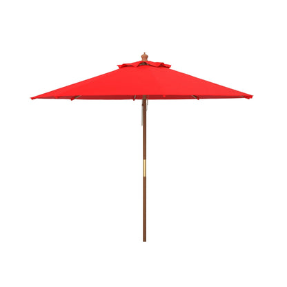 Parasol de marché extérieur SAFAVIEH Glauca de 3,35 m (11 pieds) à poulie en bois