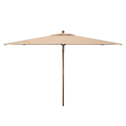 Parasol de marché extérieur SAFAVIEH Glauca de 3,35 m (11 pieds) à poulie en bois