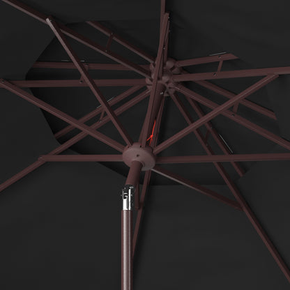 Parasol de marché double toit SAFAVIEH Outdoor Livia de 2,74 m (9 pi), base non incluse