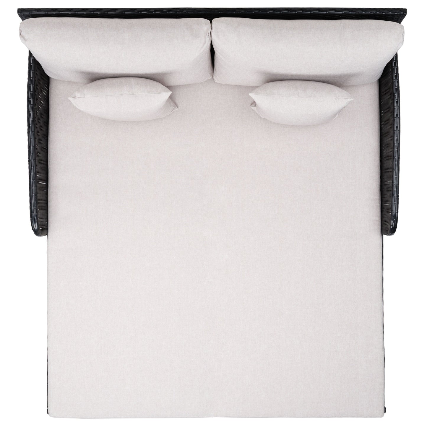 Lit de jour d'extérieur SAFAVIEH Taniyah en osier avec oreiller et coussins - 53 cm (L) x 28 cm (P) x 62 cm (H)