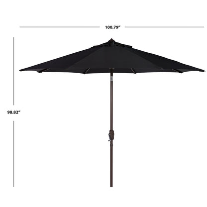 Parasol de terrasse SAFAVIEH Rieta en aluminium, inclinable et à manivelle, 2,74 m (9 pi), base non incluse