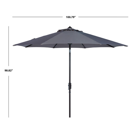 Parasol de terrasse SAFAVIEH Rieta en aluminium, inclinable et à manivelle, 2,74 m (9 pi), base non incluse