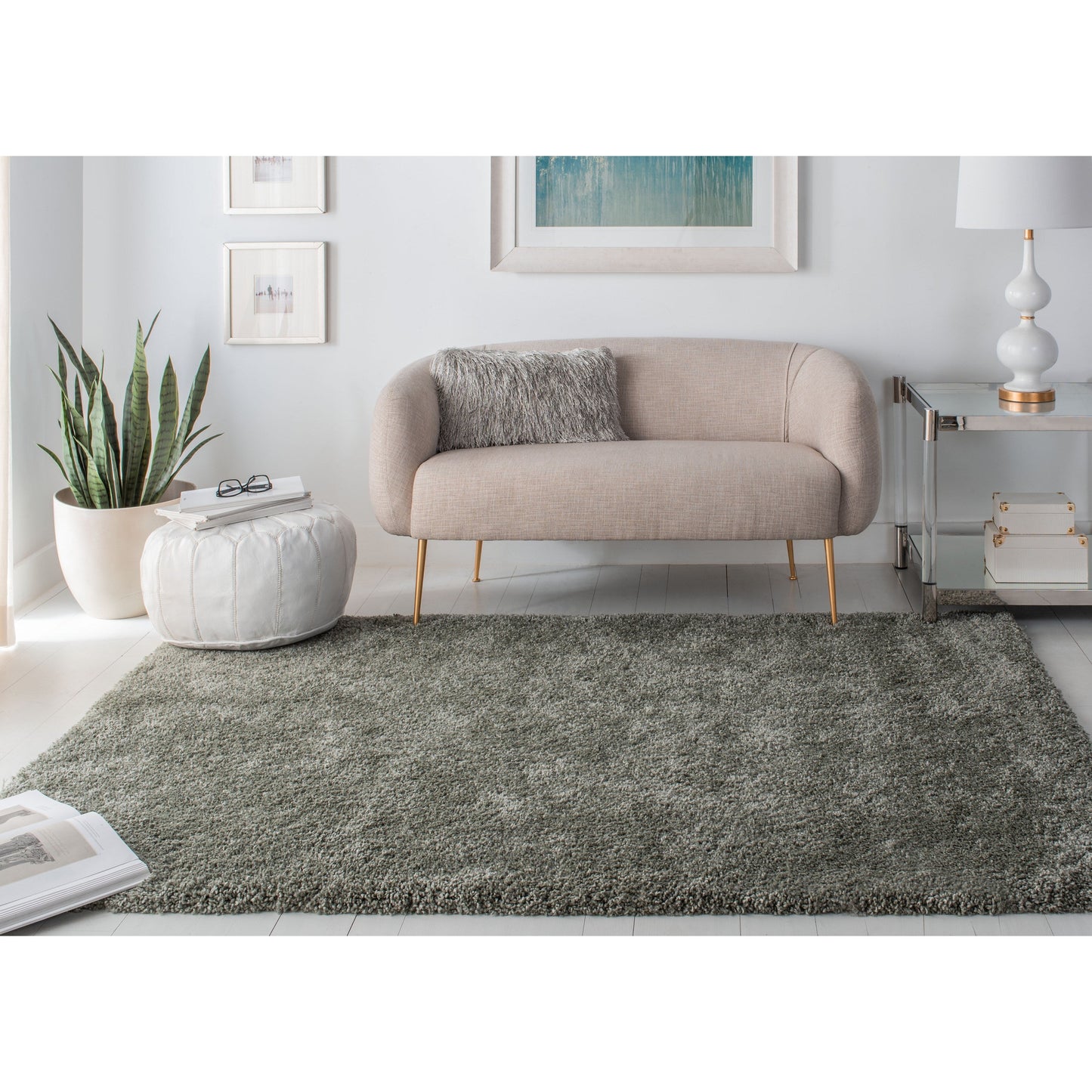 SAFAVIEH Tapis Royal Shag Sannie de 2 pouces d'épaisseur