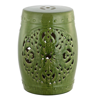 Tabouret de jardin décoratif en céramique blanche antique SAFAVIEH Sharareh