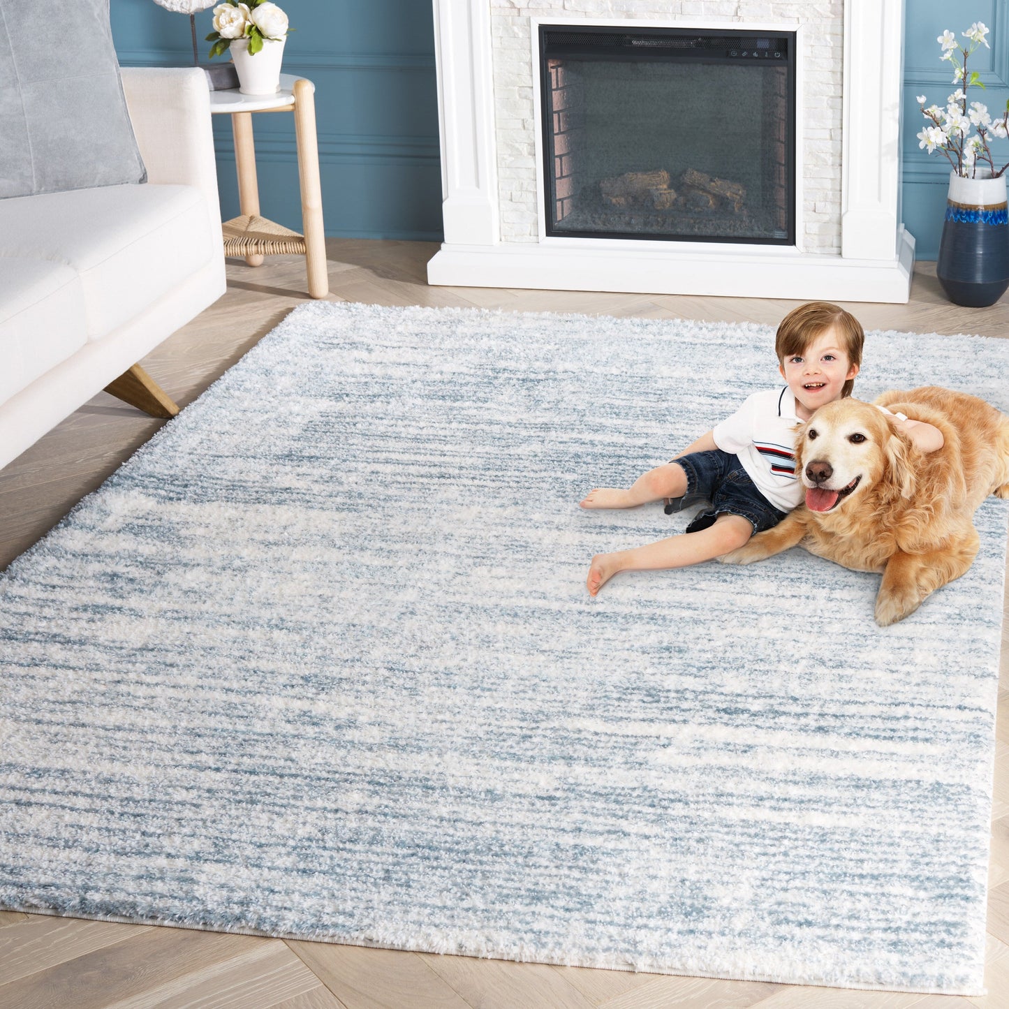 Tapis SAFAVIEH Tahoe Shag Mahala Abstract de 3 cm d'épaisseur
