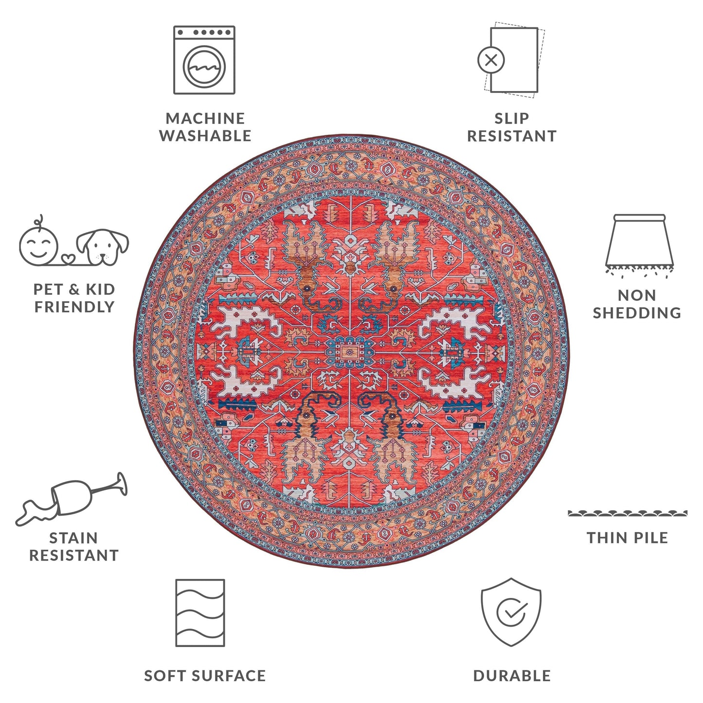 Tapis SAFAVIEH Tucson Annaig Transitionnel Lavable en Machine