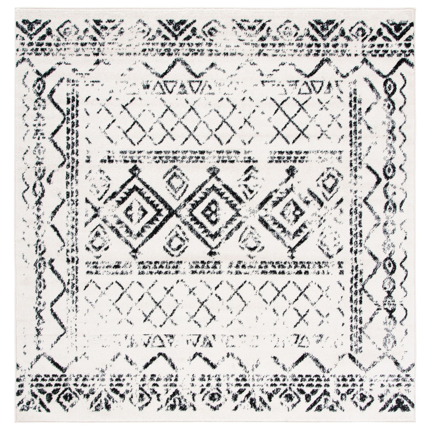 Tapis rustique marocain bohème tribal vieilli SAFAVIEH Tulum Hinnertje