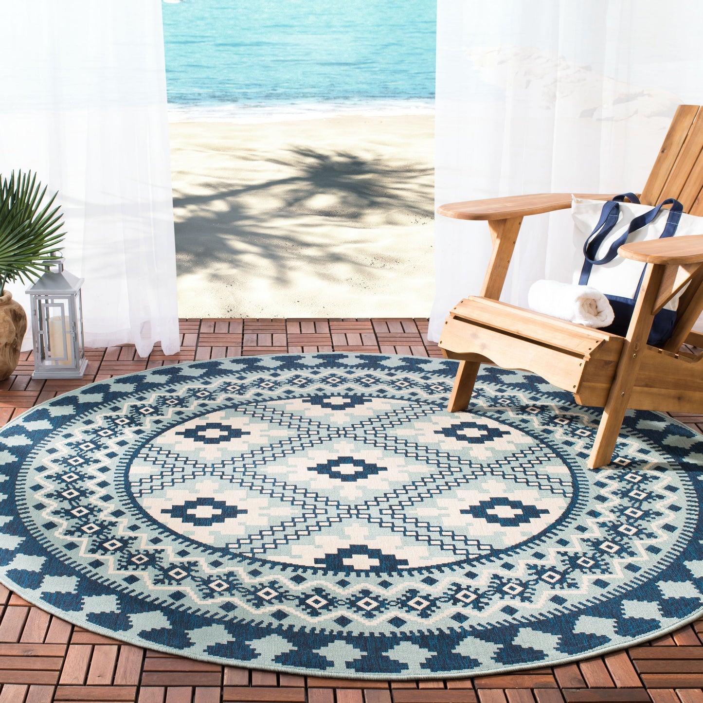 Tapis d'intérieur/extérieur imperméable SAFAVIEH Veranda Rita pour terrasse ou jardin