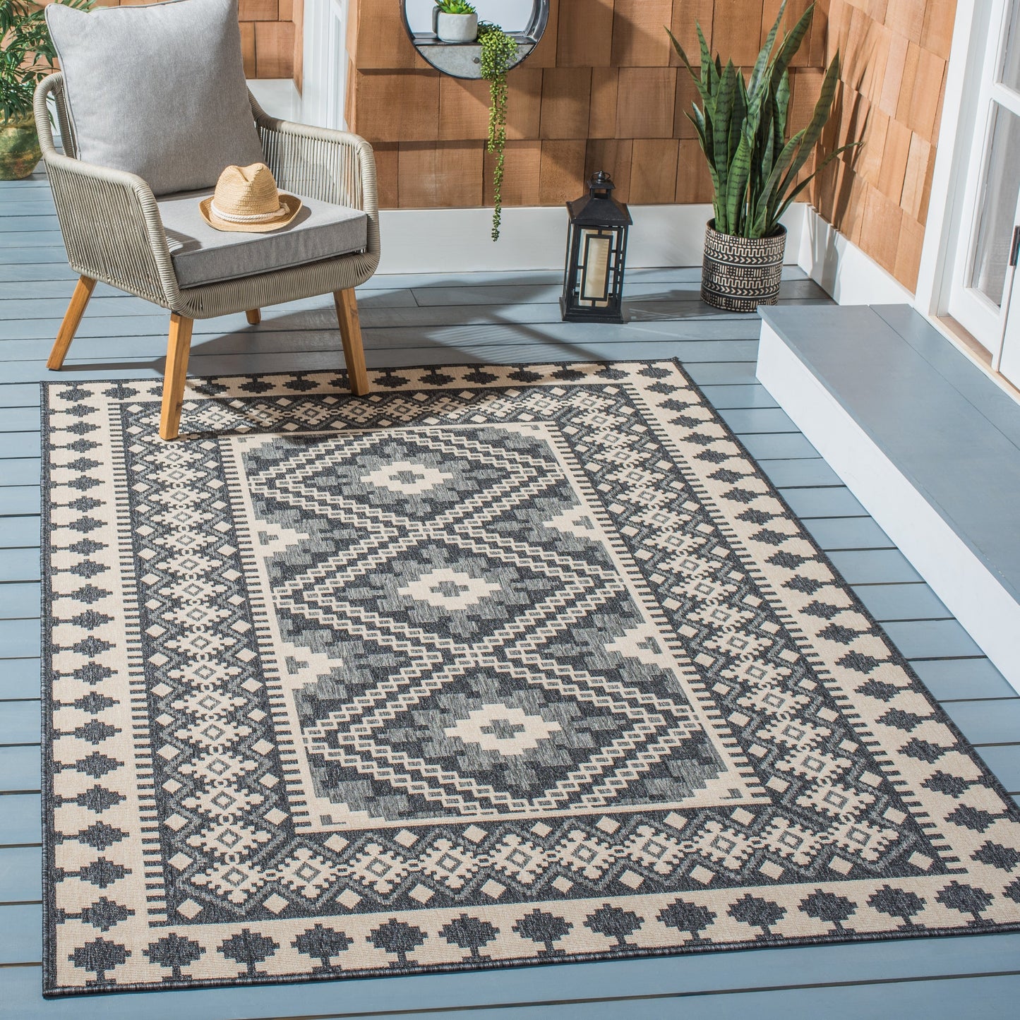 Tapis d'intérieur/extérieur imperméable SAFAVIEH Veranda Rita pour terrasse ou jardin