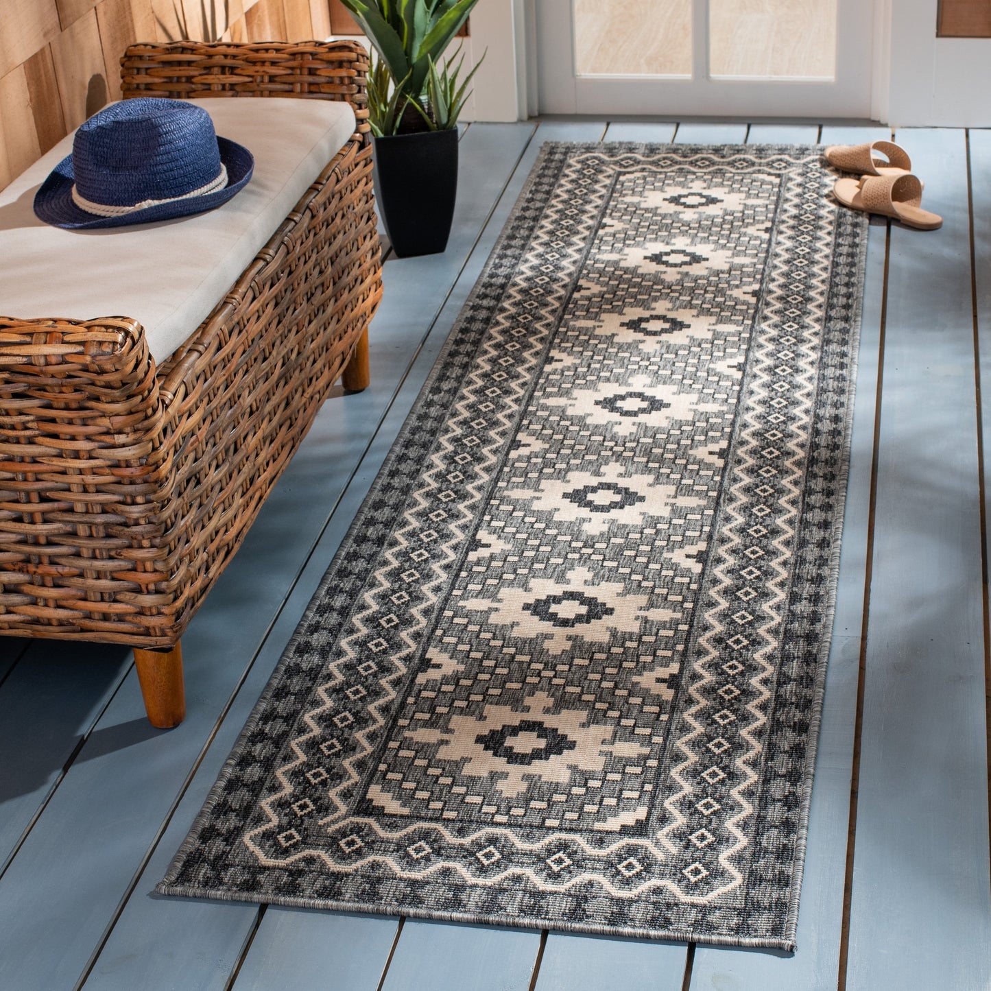 Tapis d'intérieur/extérieur imperméable SAFAVIEH Veranda Rita pour terrasse ou jardin