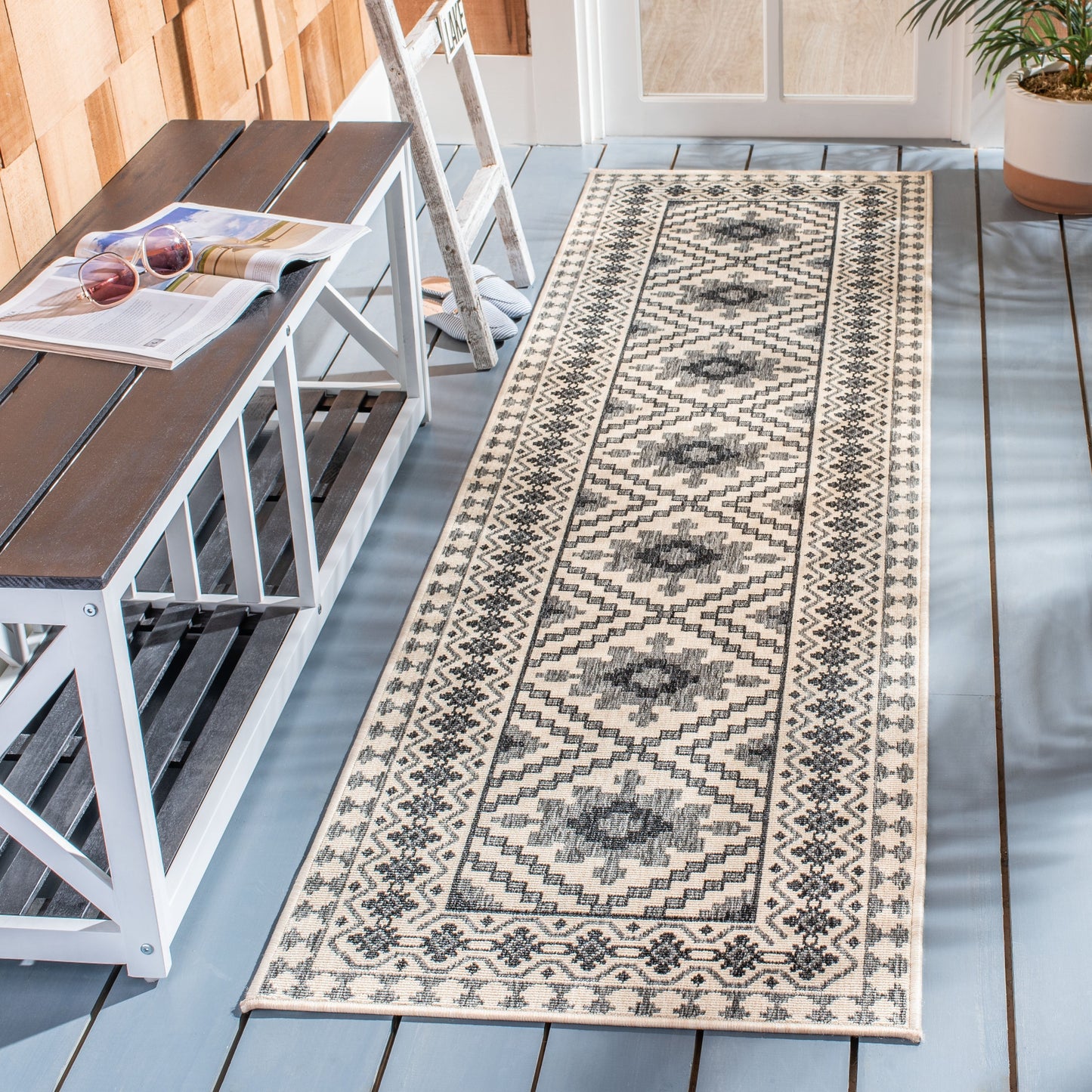 Tapis d'intérieur/extérieur imperméable SAFAVIEH Veranda Rita pour terrasse ou jardin