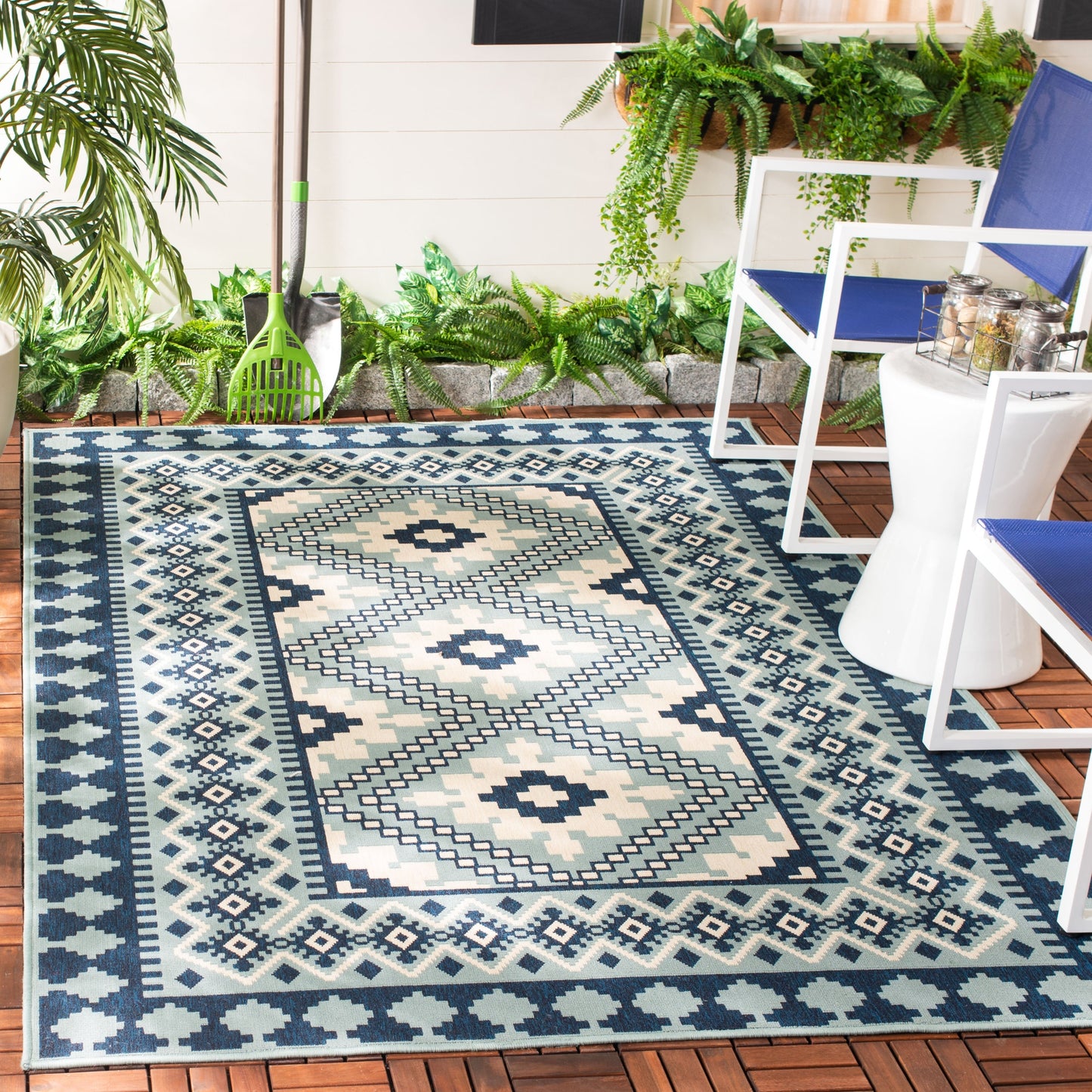 Tapis d'intérieur/extérieur imperméable SAFAVIEH Veranda Rita pour terrasse ou jardin