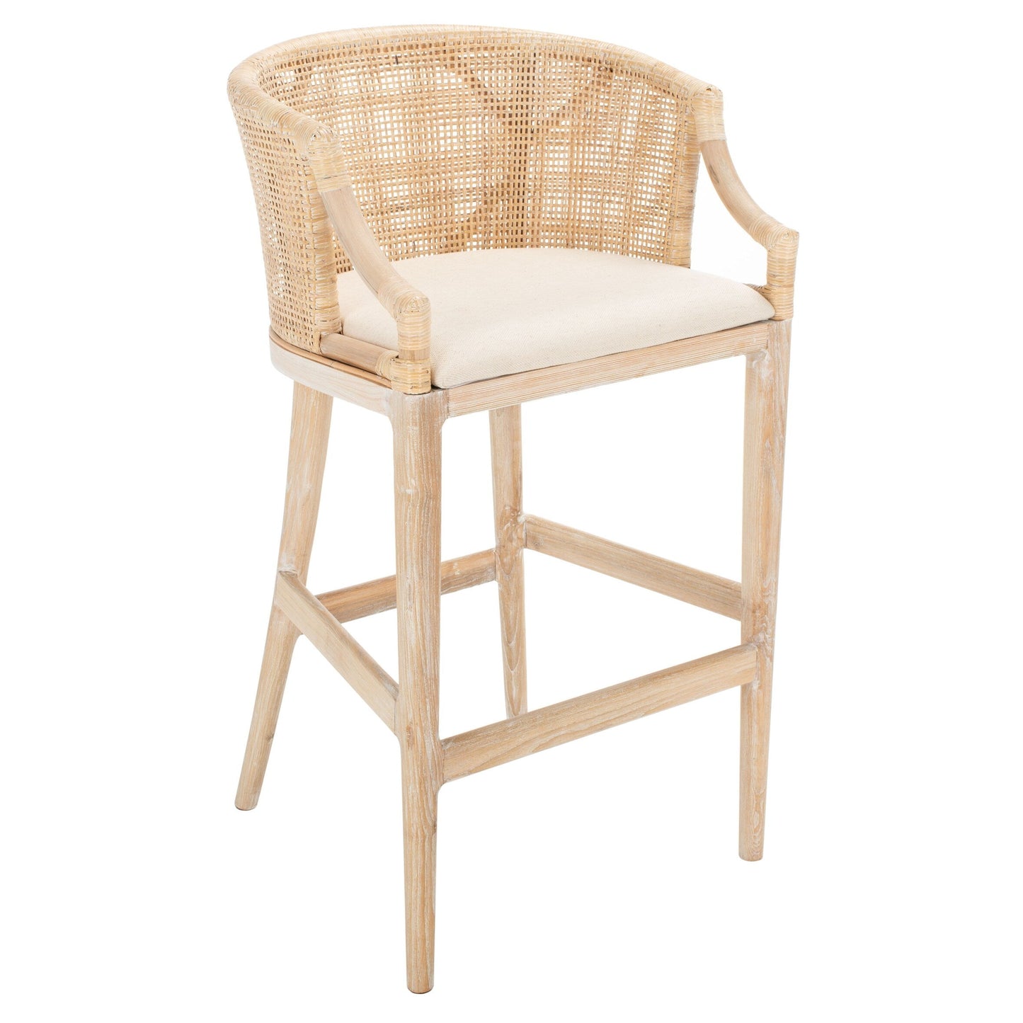 Tabouret de bar SAFAVIEH Virona en rotin 76 cm (22,3 po L x 20,5 po P x 39 po H)