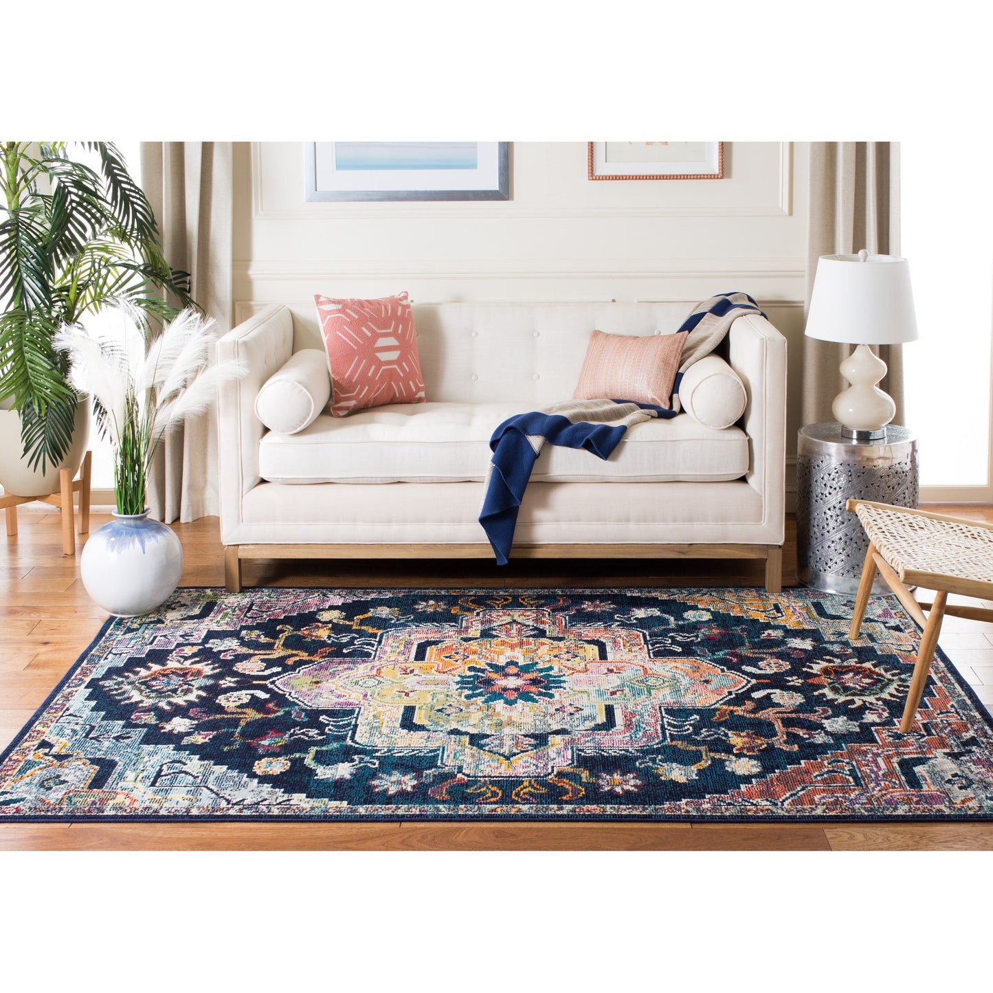 SAFAVIEH, Tapis Médaillon Boho Vintage Crystal Naimat