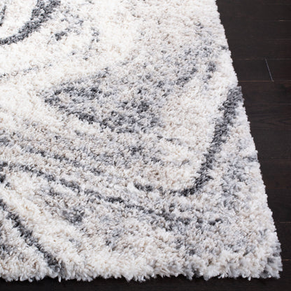 SAFAVIEH, Fontana Shag Zviya Tapis moderne abstrait de 5,1 cm d'épaisseur