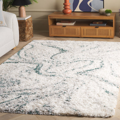 SAFAVIEH, Fontana Shag Zviya Tapis moderne abstrait de 5,1 cm d'épaisseur