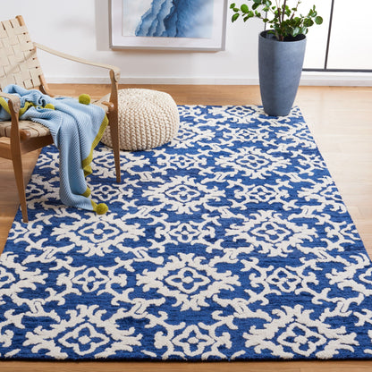 SAFAVIEH, Tapis en laine moderne à motif floral Blossom Vesela, fait main