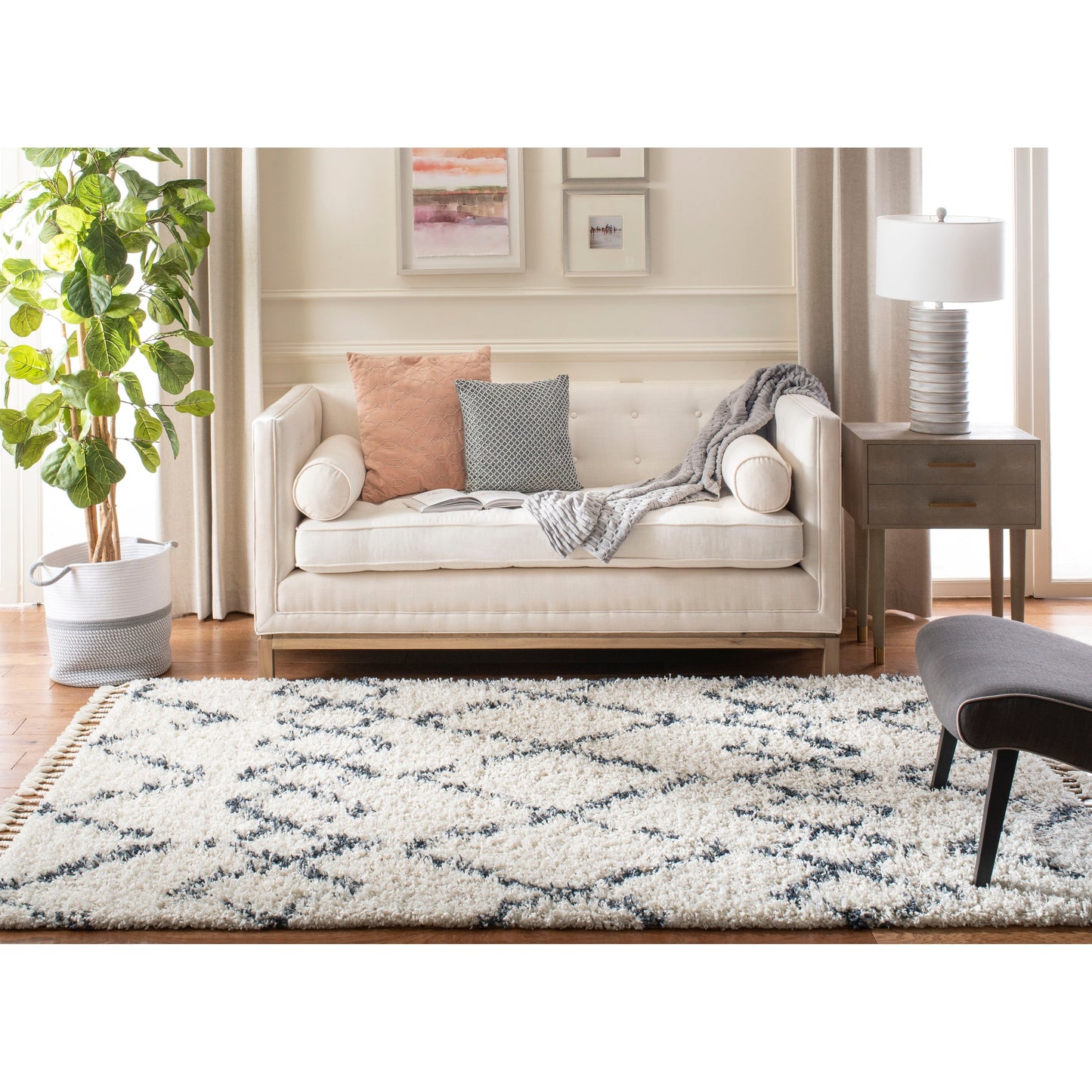 SAFAVIEH, Tapis en jute fait main de style bohème côtier Cape Cod Rietie