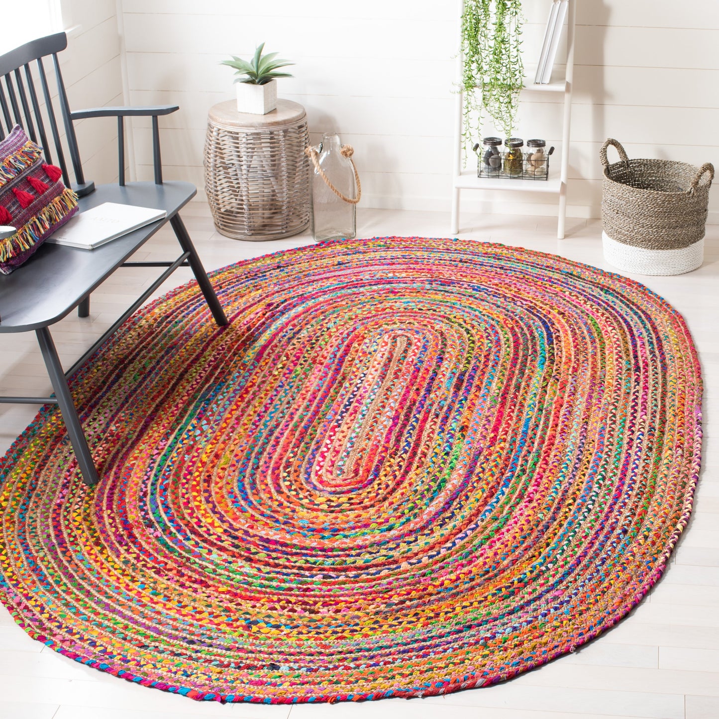 SAFAVIEH, Tapis en jute fait main de style bohème côtier Cape Cod Rietie