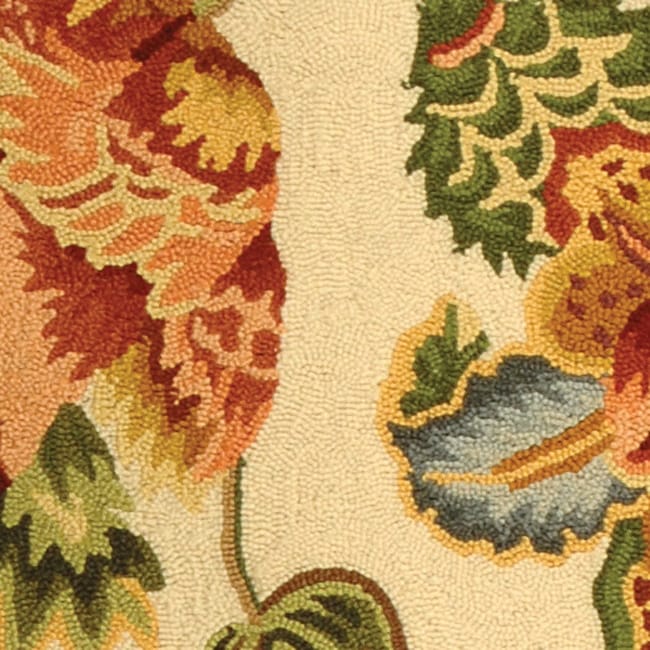 SAFAVIEH, Tapis en laine fait main Chelsea Jurendine style campagne française à motifs floraux