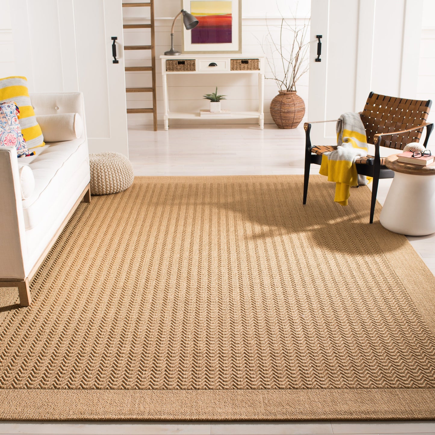 Tapis en sisal moderne nacré SAFAVIEH, Palm Beach