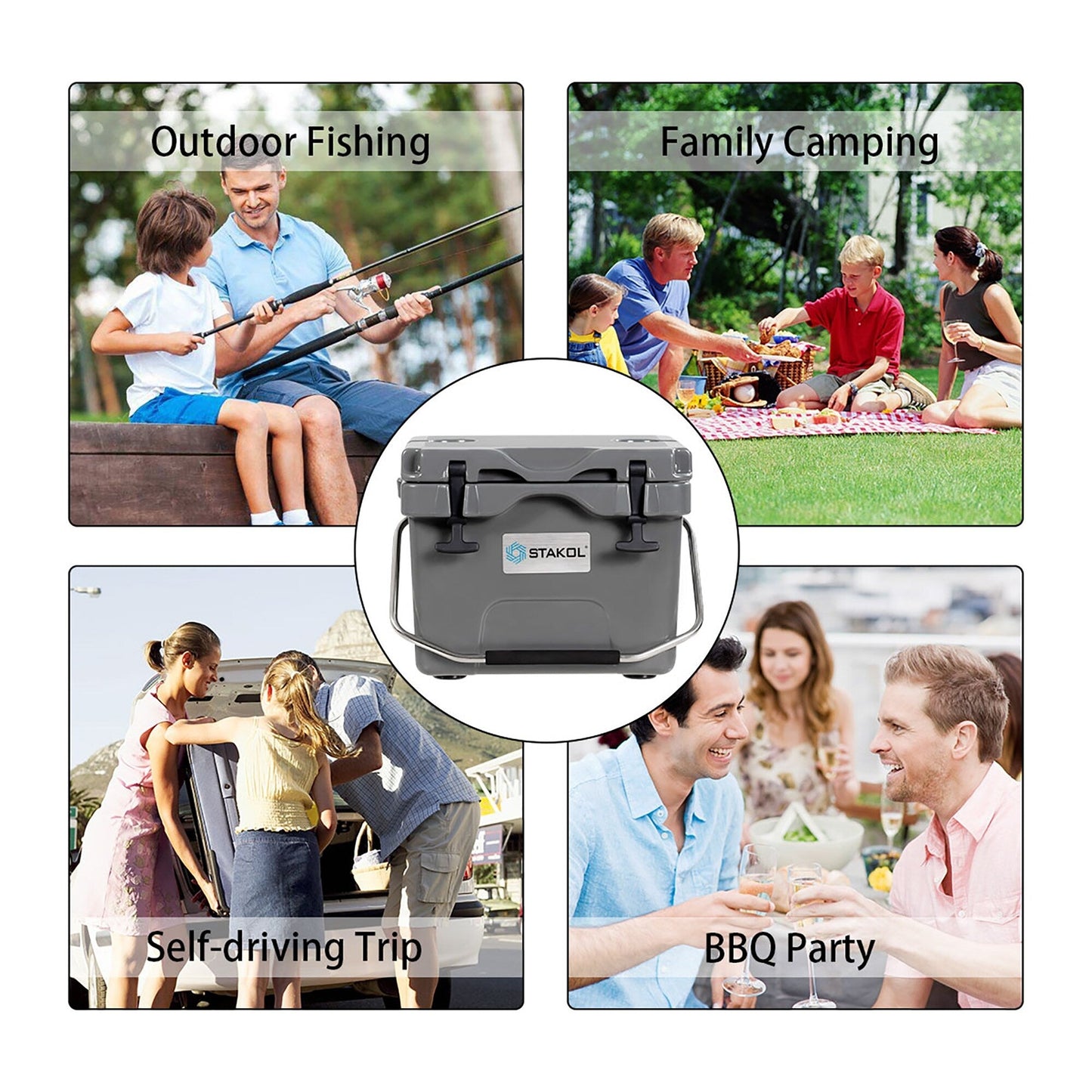 Glacière portable SKTAKOL 16 pintes (15 litres) étanche, capacité 24 canettes de glace - Voir les détails