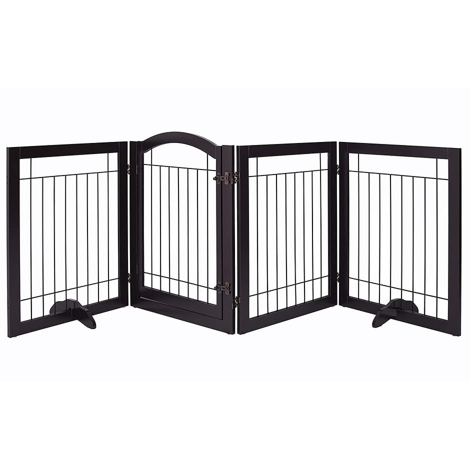 Barrière pour chien SPIRICH extra large de 244 cm et haute de 76 cm avec porte de passage, barrière autoportante en fil de fer, clôture de sécurité pour chiots
