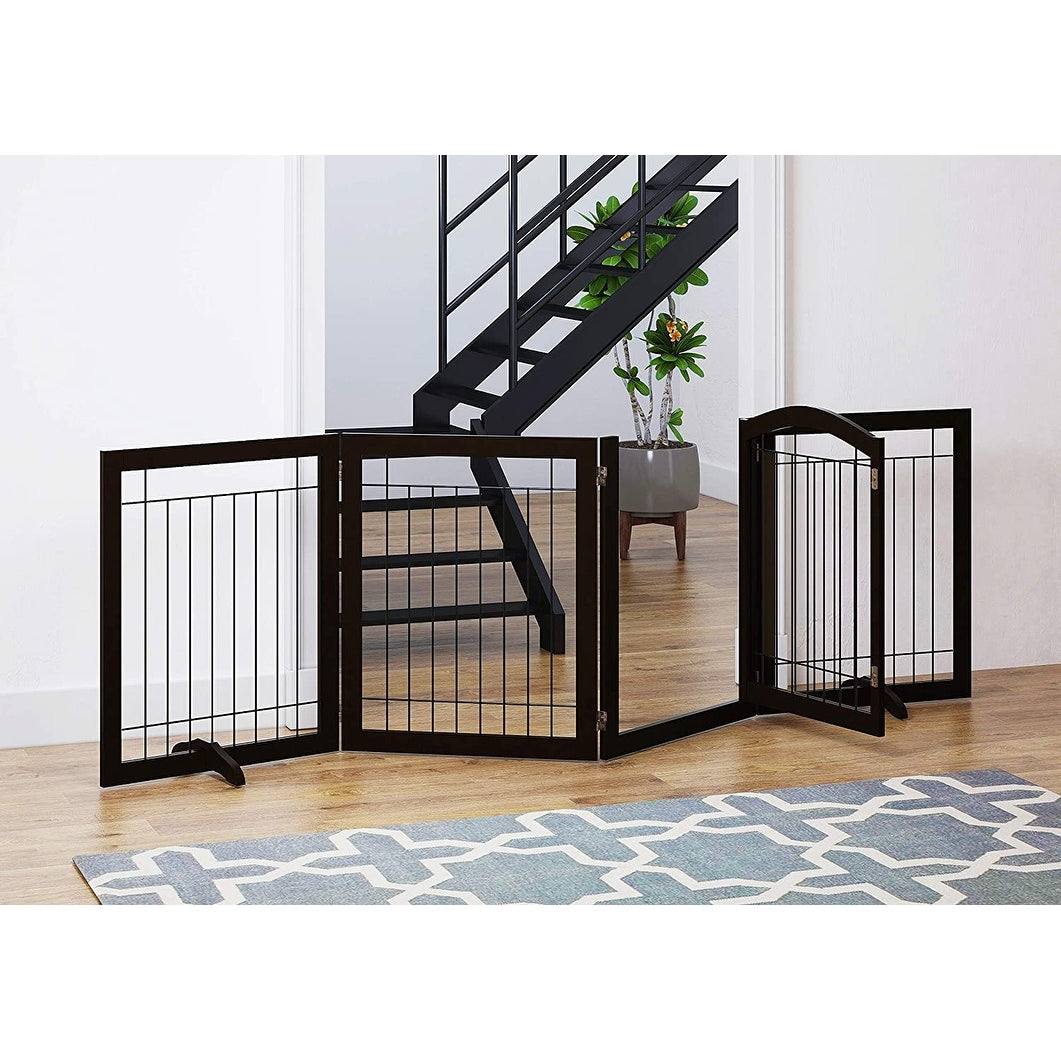 Barrière pour chien SPIRICH extra large de 244 cm et haute de 76 cm avec porte de passage, barrière autoportante en fil de fer, clôture de sécurité pour chiots