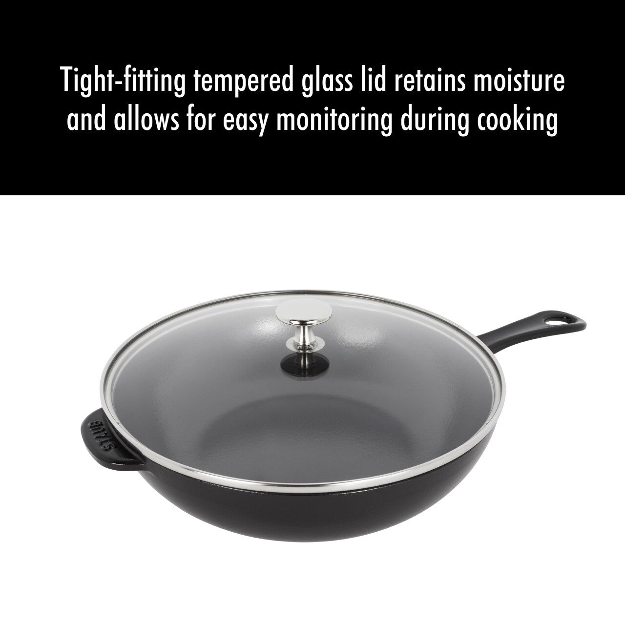 Poêle quotidienne en fonte STAUB de 2,9 litres avec couvercle en verre