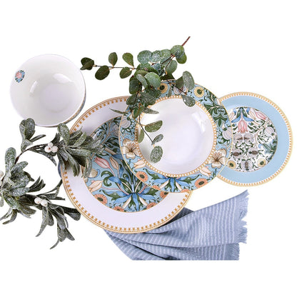 Service de table en porcelaine fine Morris Garden de STP Goods, 24 pièces, pour 6 personnes