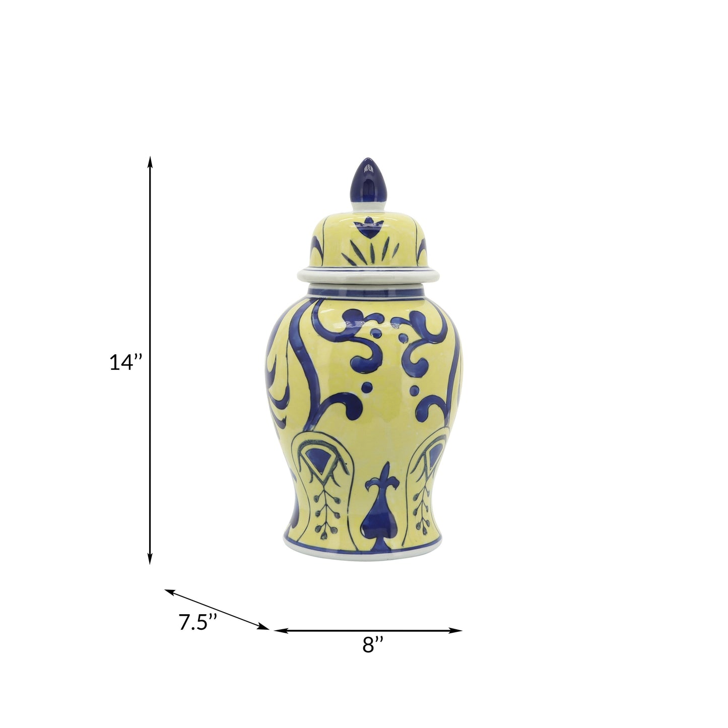 Bocal à motifs éclectiques Sagebrook Home avec couvercle