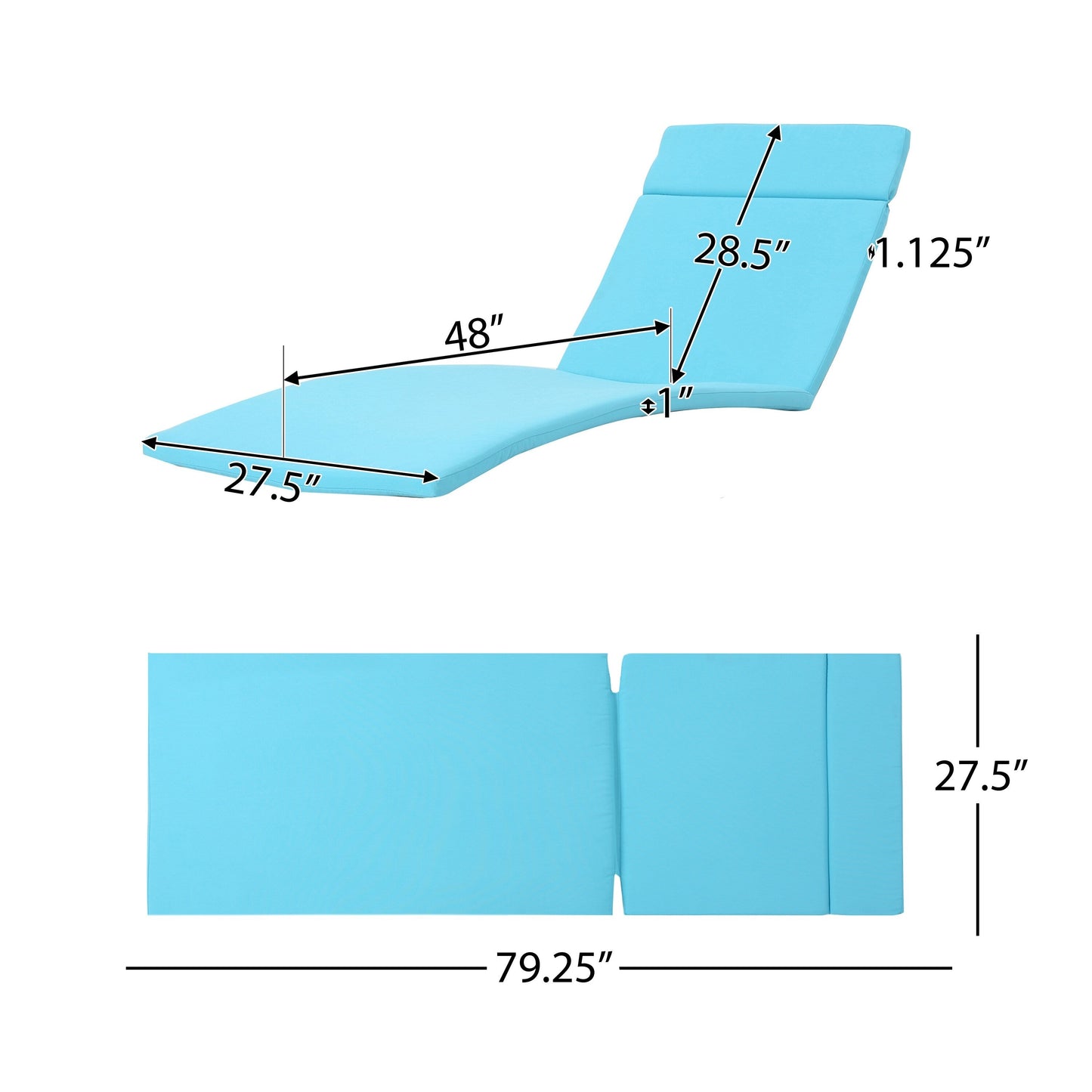 Ensemble de coussins d'extérieur Salem pour chaise longue - Coussins seulement (lot de 2) par Christopher Knight Home - 79,25 cm (L) x 27,50 cm (l) x 1,50 cm (H)
