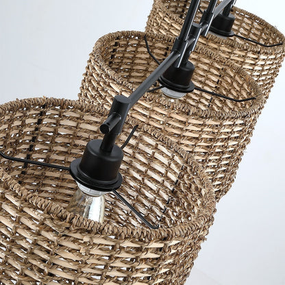 Lustre linéaire noir à 3 lumières style ferme pour îlot de cuisine - 41 W