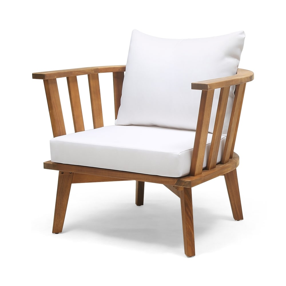 Fauteuils club d'extérieur en bois d'acacia Sedona avec coussins (lot de 2) par Christopher Knight Home