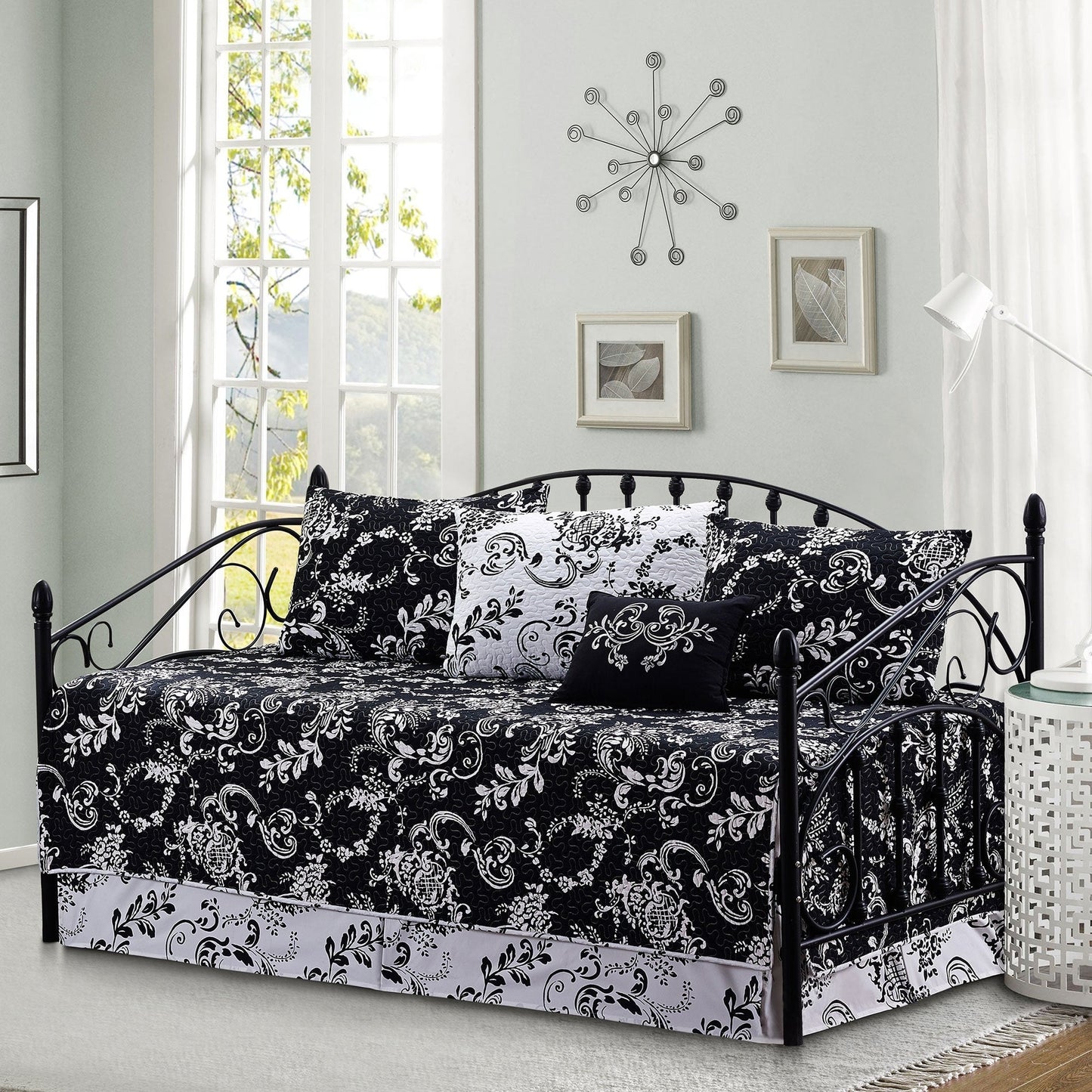 Ensemble de couvre-lit Serenta 6 pièces en mélange de coton pour lit de jour - 75 x 39